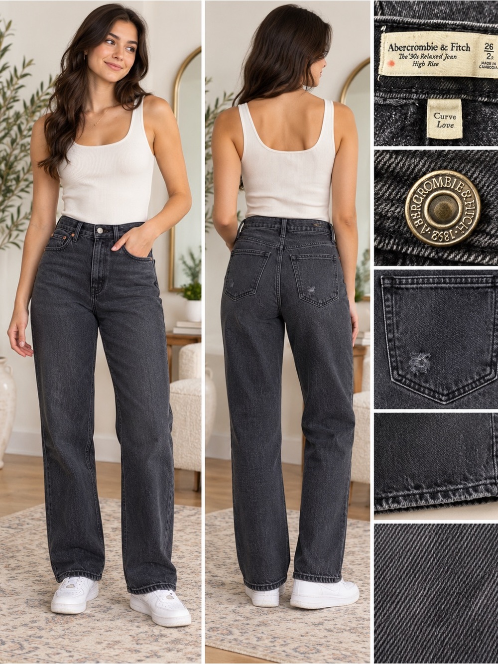 Abercrombie & Fitch Curve Love ’90s Relaxed High Rise Jeans Size 26
